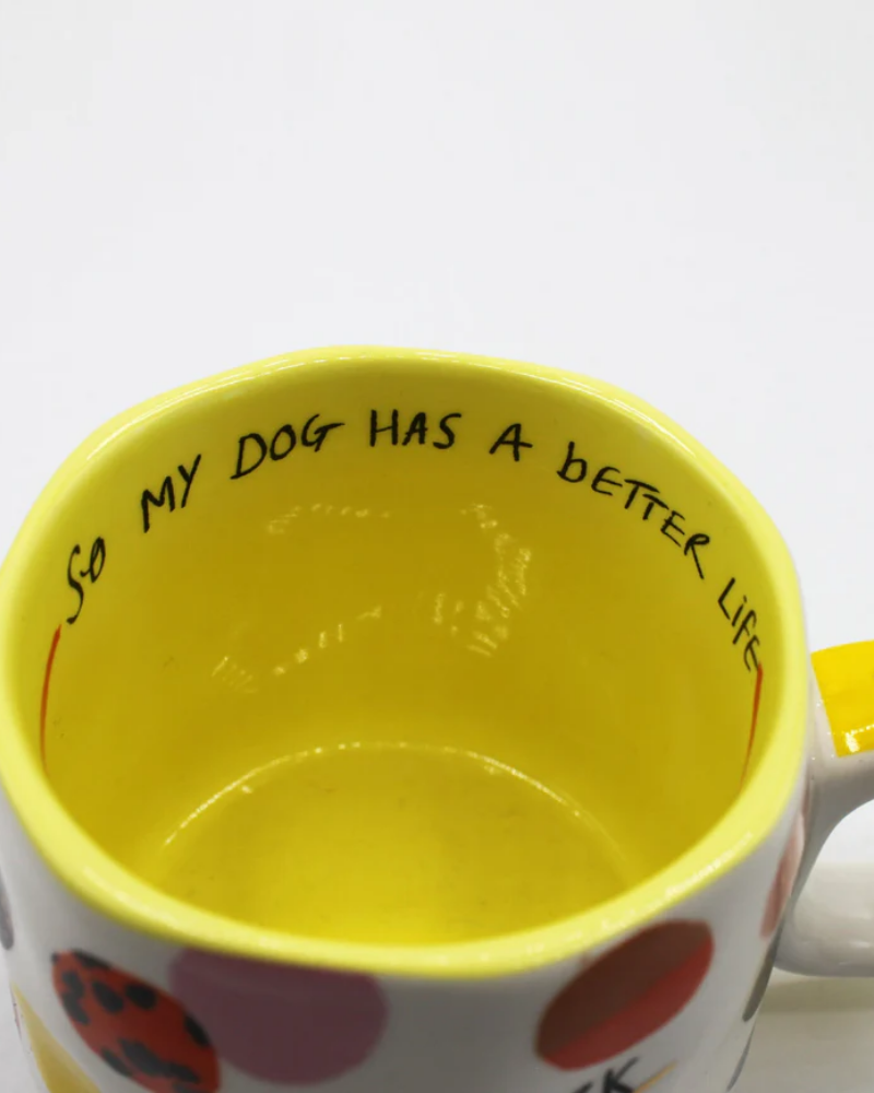 I Work Hard Dog Embossed Mug