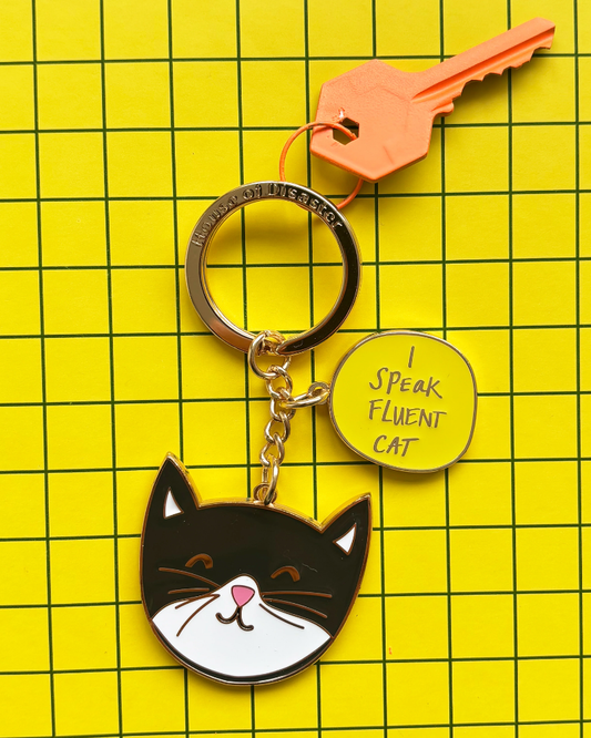 Small Talk I Speak Fluent Cat Keyring