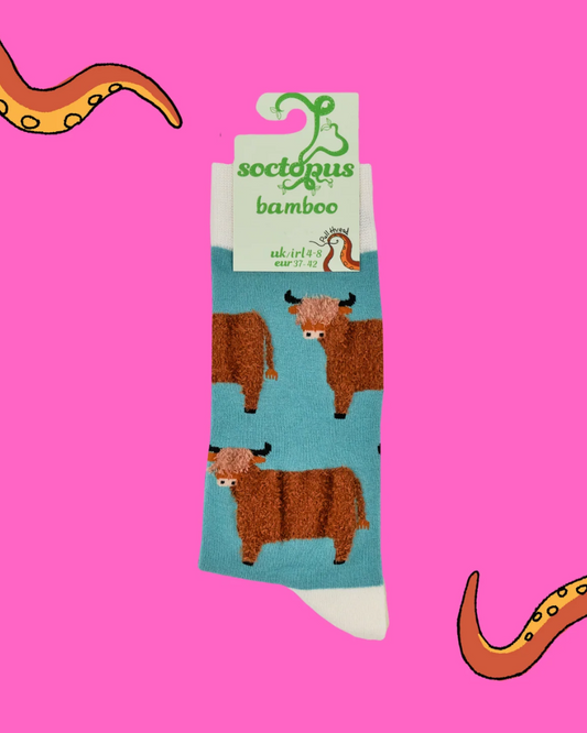 Duck Egg Blue Wee Hairy Coo Crew Socks