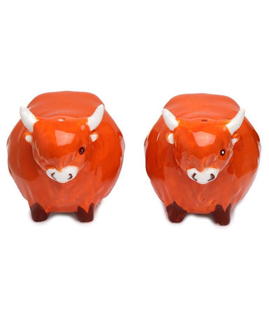 Highland Coo Cow Ceramic Salt & Pepper Set