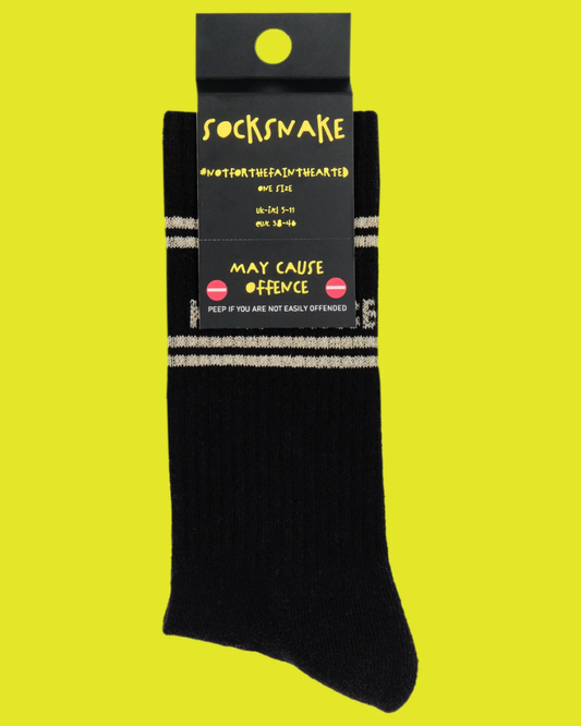 Cunty McCuntface Sweary Sport Socks Black & Gold