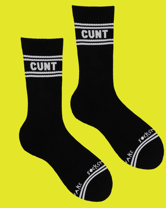 Cunt Sweary Sport Socks Black & White