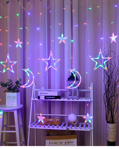 Star and Moon Night Light Garland