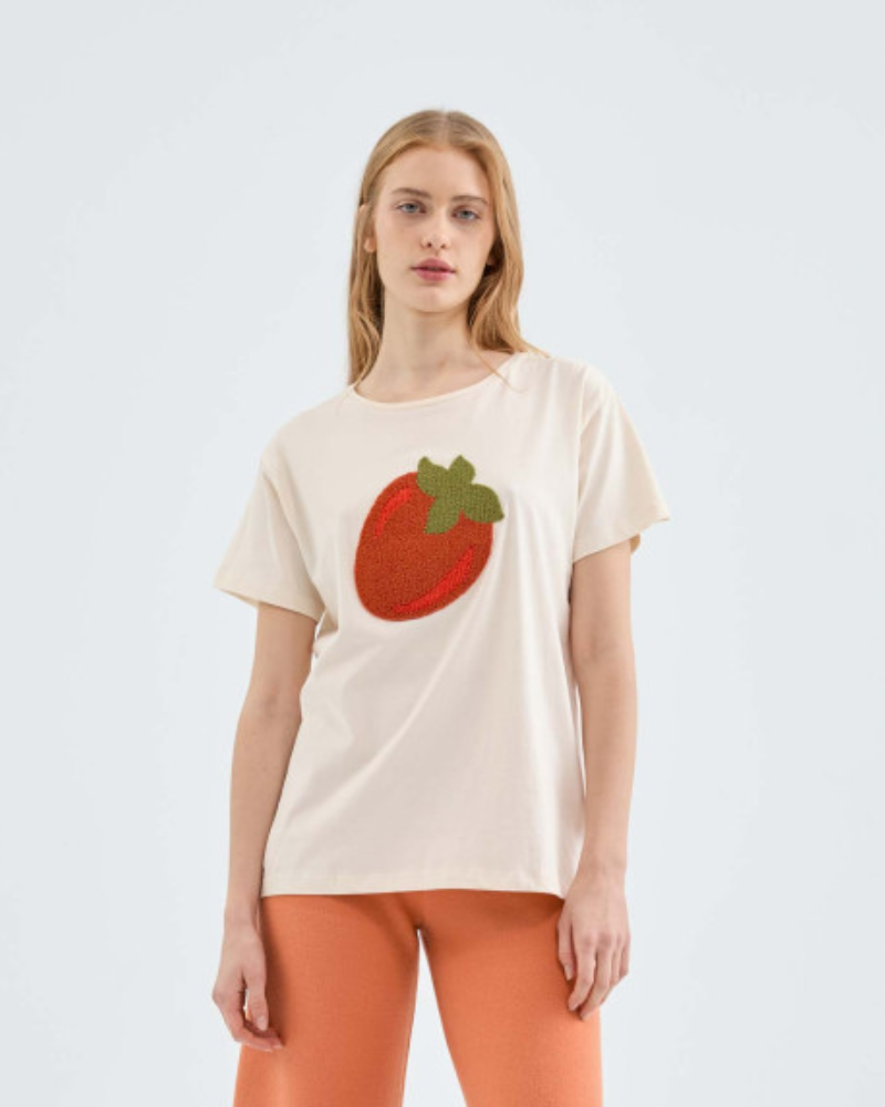 Strawberry Boucle T-Shirt by Compania Fantastica