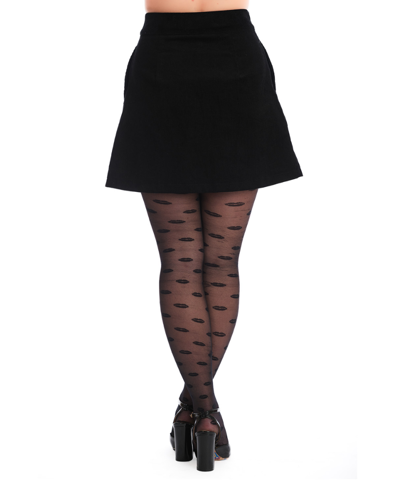Sundown Corduroy Mini A Line Skirt In Black By Banned Apparel