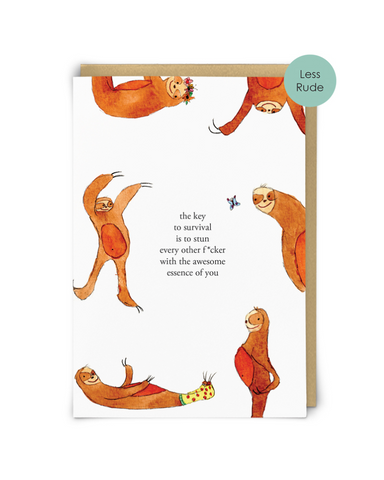 Survival Sloth Greeting Card