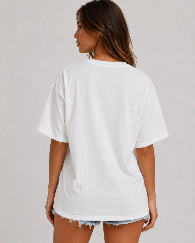 Relaxed Celestial Graphic T-Shirt in White