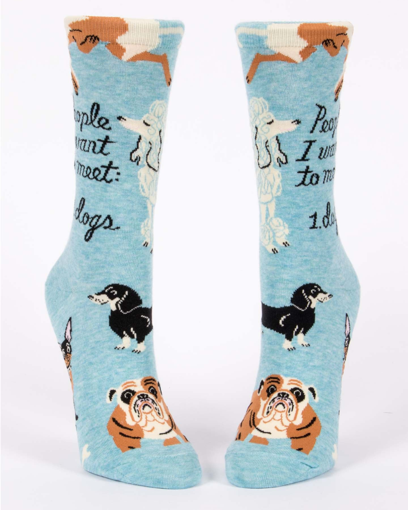 People I Want to Meet Dogs Ladies Crew Socks