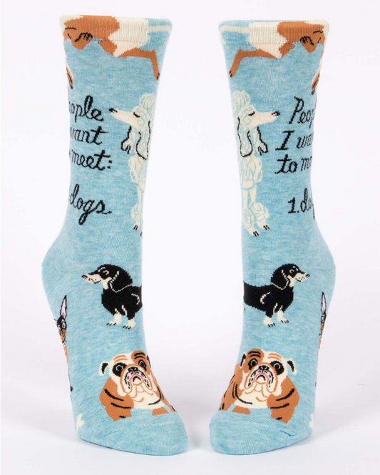 People I Want to Meet Dogs Ladies Crew Socks