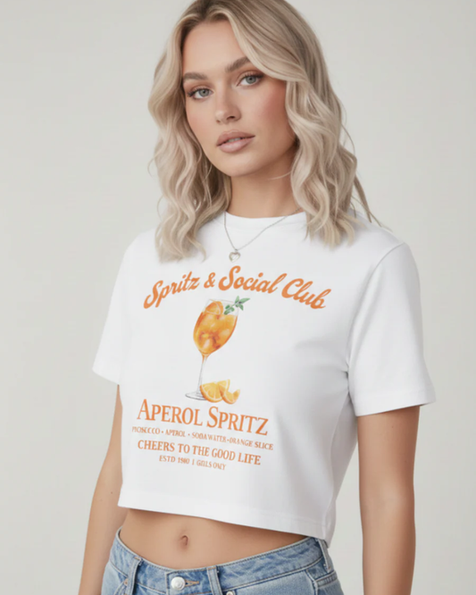 Aperol Spritz Graphic Crop Top T-Shirt