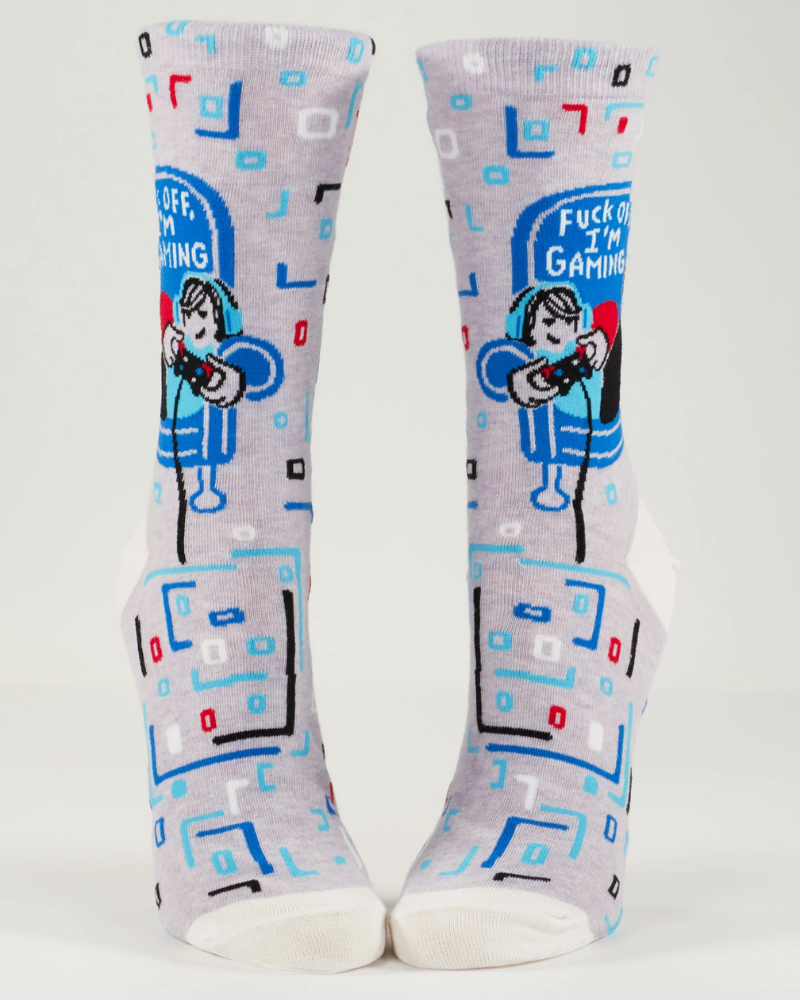 Fuck Off I'm Gaming Digital Crew Socks