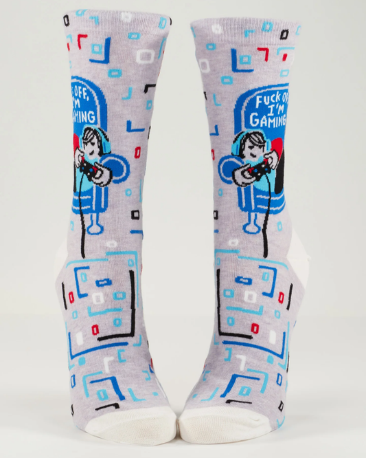 Fuck Off I'm Gaming Digital Crew Socks