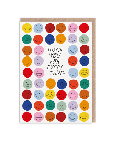 Smiley Thank You For Everything Greeting Card