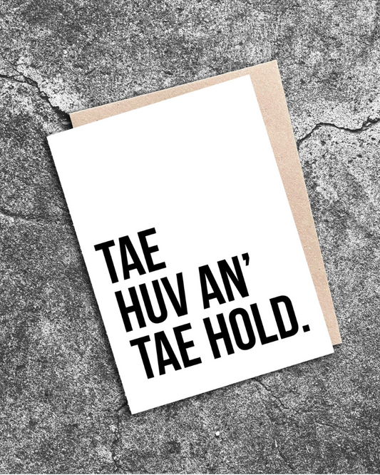 Tae Huv An' Tae Hold Wedding Card