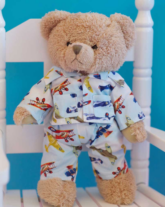 Teddy Bear In Vintage Plane Pyjamas
