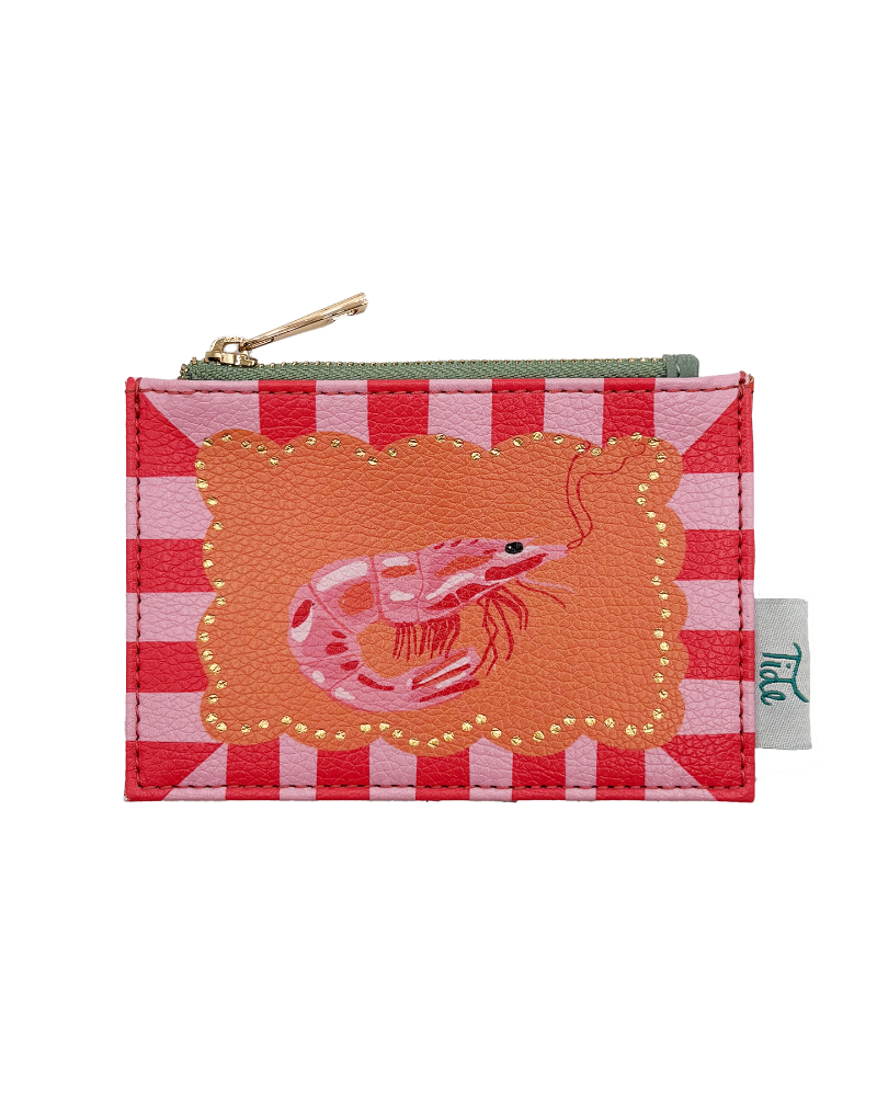 Tide Prawn Coral Zip Purse