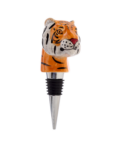 Tiger Ceramic Bottle Stopper