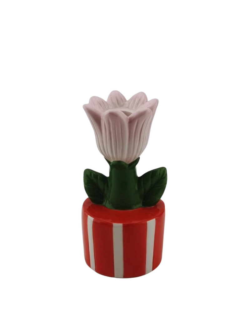 Tulip Stoneware Candle Holder