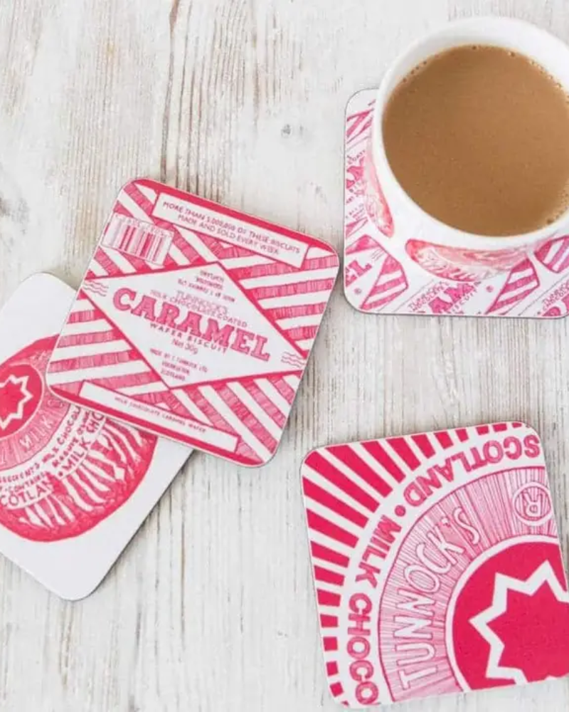 Tunnocks Teacake Wafer Coasters Assorted By Gillian Kyle