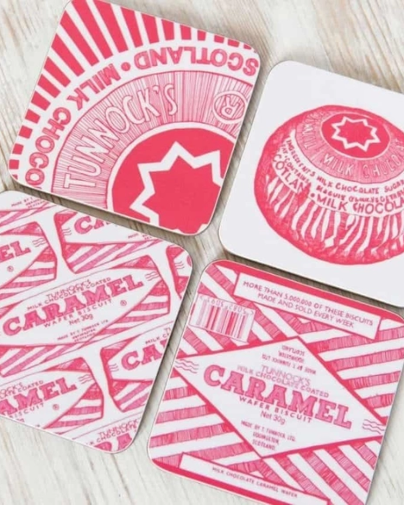 Tunnocks Teacake Wafer Coasters Assorted By Gillian Kyle