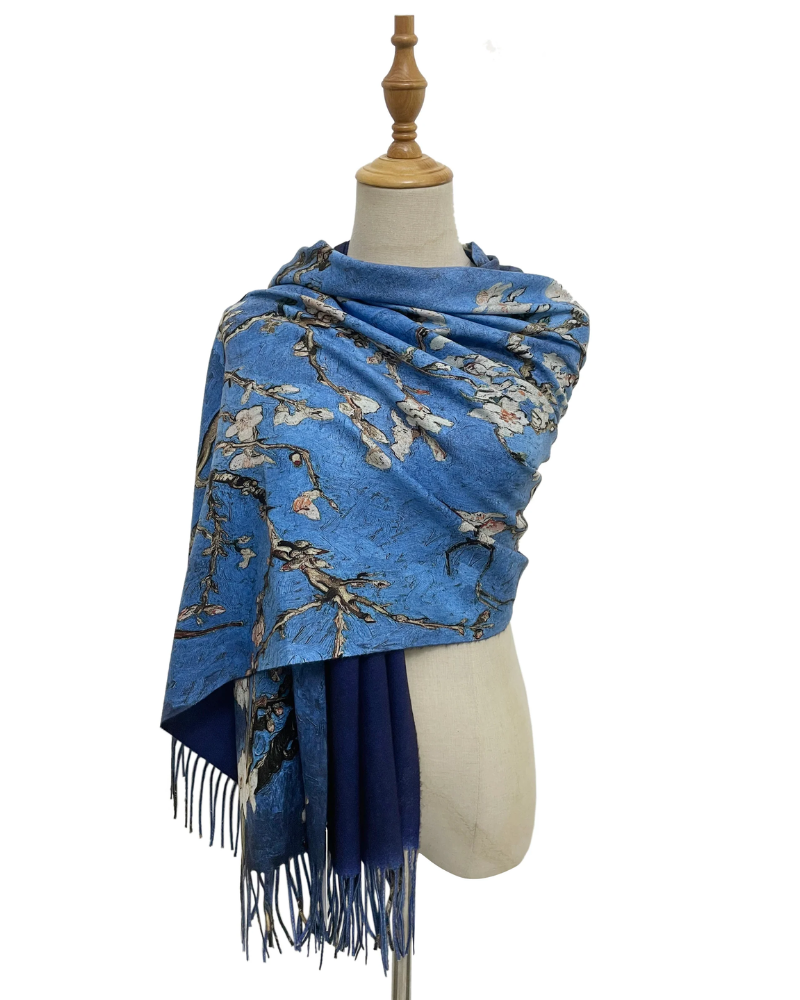 Vincent Van Gogh Almond Blossom Artist Painting Wool Pashmina Scarf