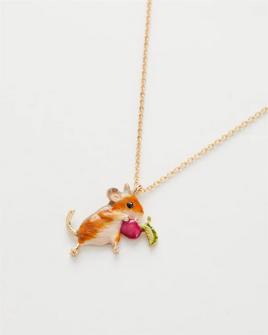 Vole Enamel Charm Necklace By Fable