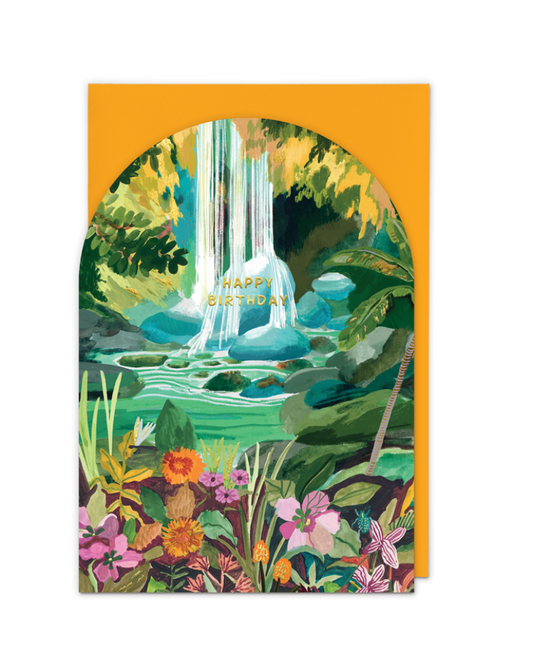 Whimsical Waterfall Birthday Card