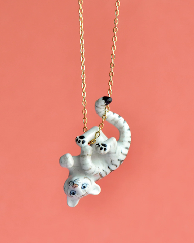 White Tiger Porcelain Necklace by Camp Hollow