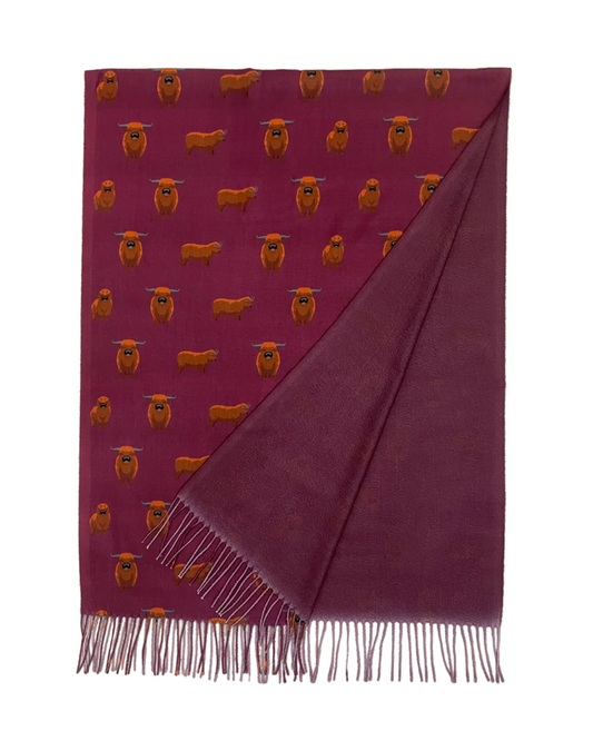 Highland Cow Tassel Scarf