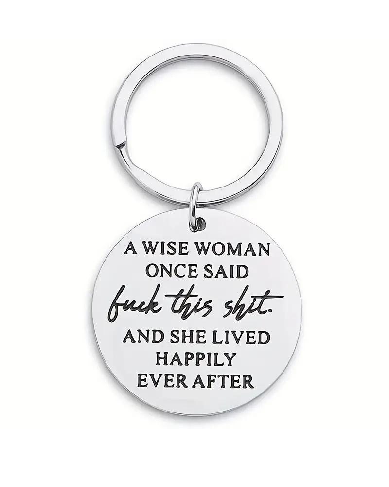 A Wise Woman Silver Keyring