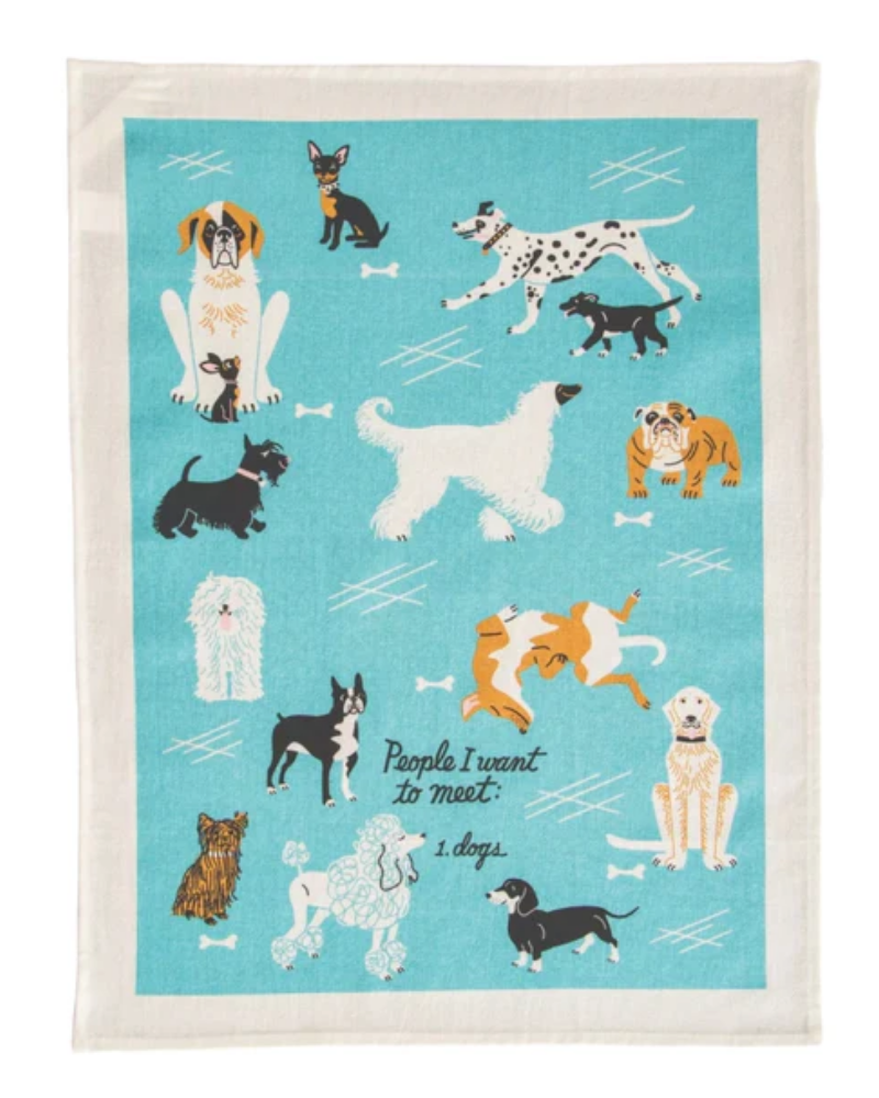 People I Like to Meet Dogs Tea Towel