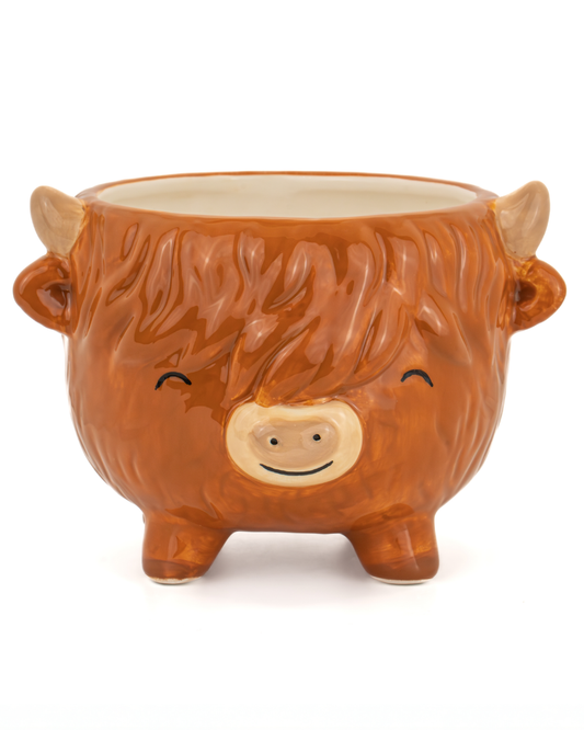 Highland Cow Medium Planter