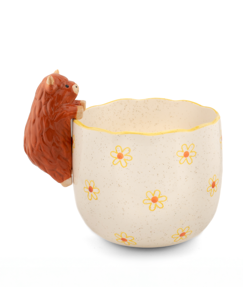 Peeking Highland Cow Planter