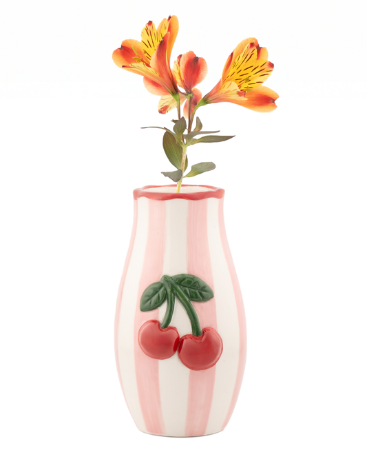 Handpainted Cherry Vase