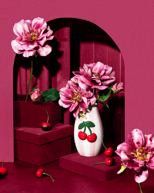 Handpainted Cherry Vase