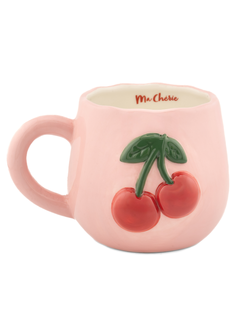 Handpainted Cherry Embossed Mug