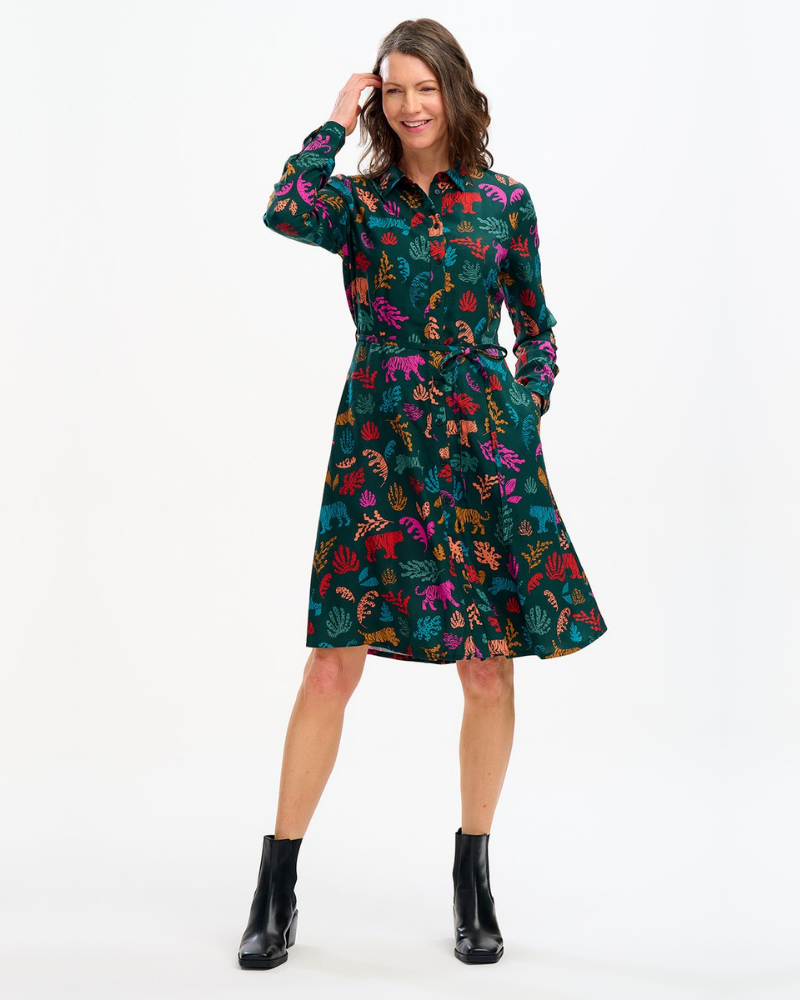 Zadie Tiger Shirt Dress by Sugarhill Brighton