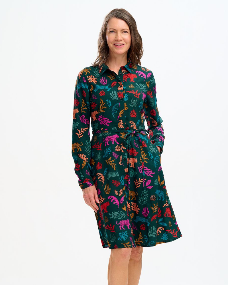 Zadie Tiger Shirt Dress by Sugarhill Brighton