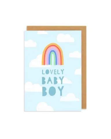 Lovely Baby Boy Rainbow Greeting Card