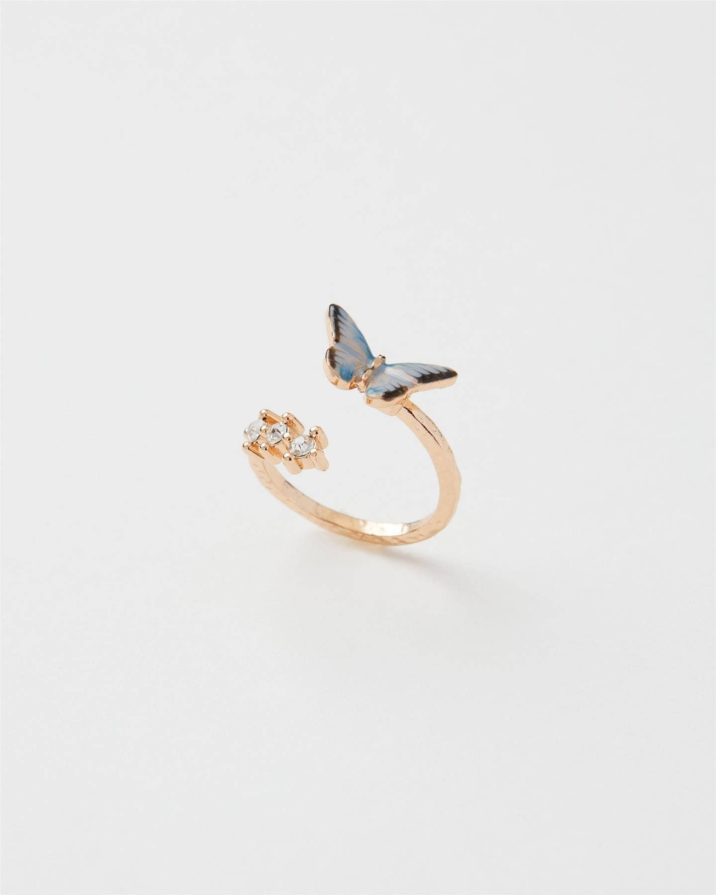 Enamel Blue Butterfly Ring