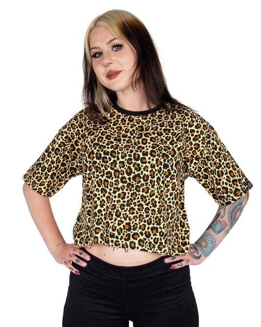 Classic Leopard Cropped Boxy Tee By Rebel Romance