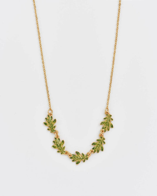 Oak Leaf Gold Choker Necklace