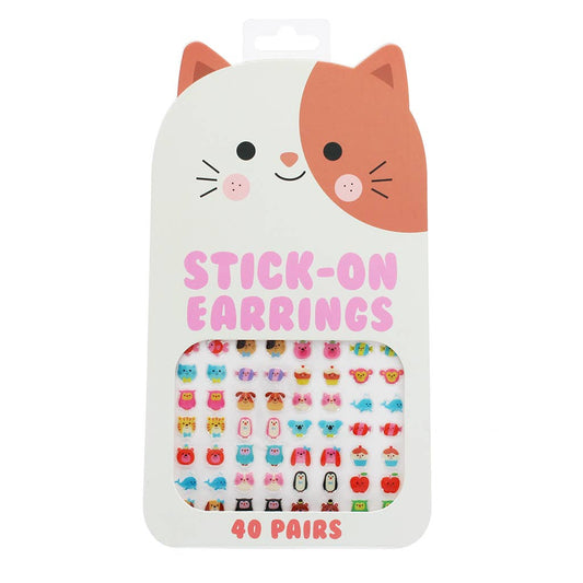 Cool Cats Stick on Earrings 40 Pairs