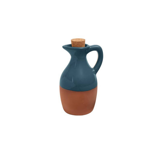 Sintra Glazed Terracotta Oil Drizzler in Ink Blue