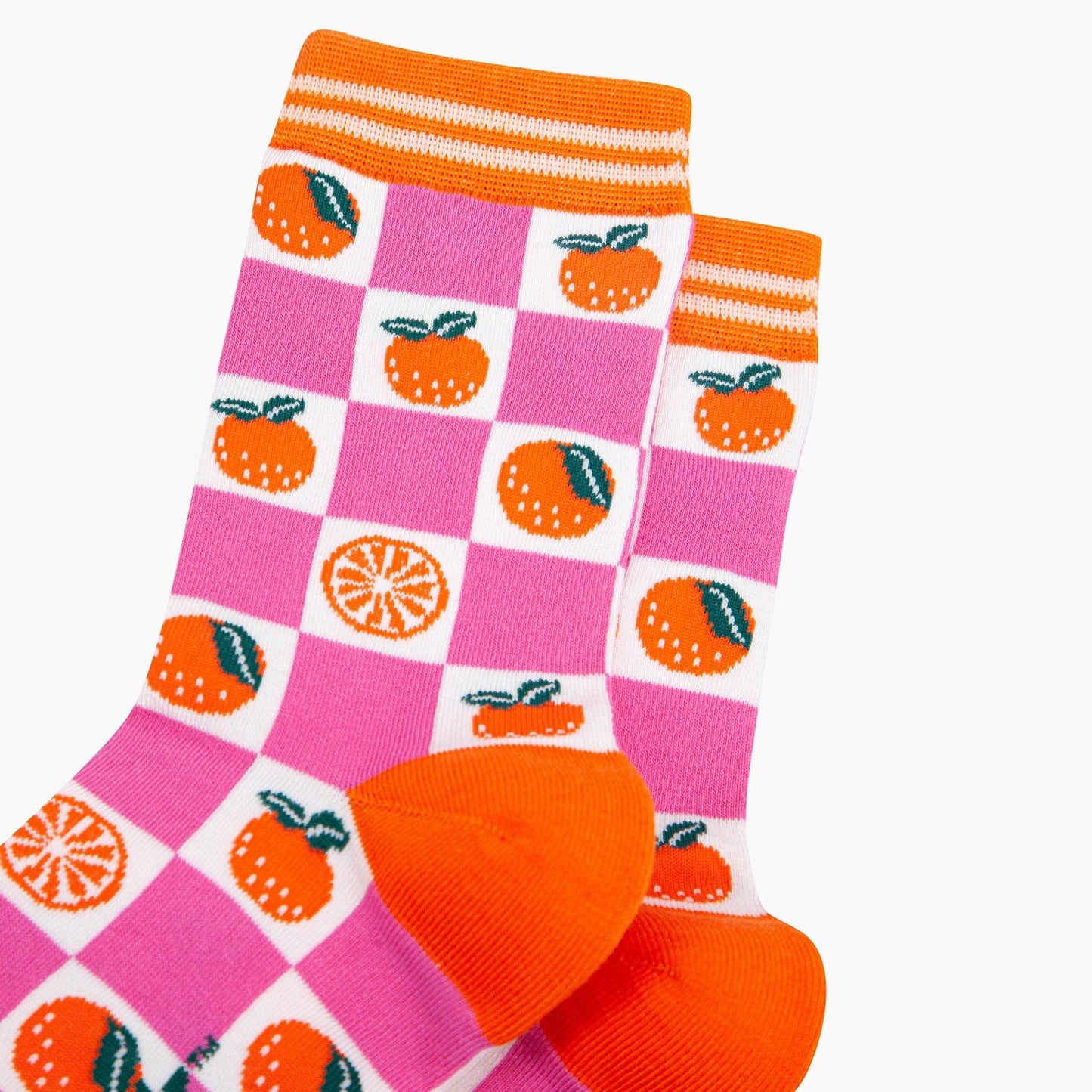 Oranges Checkerboard Bamboo Socks