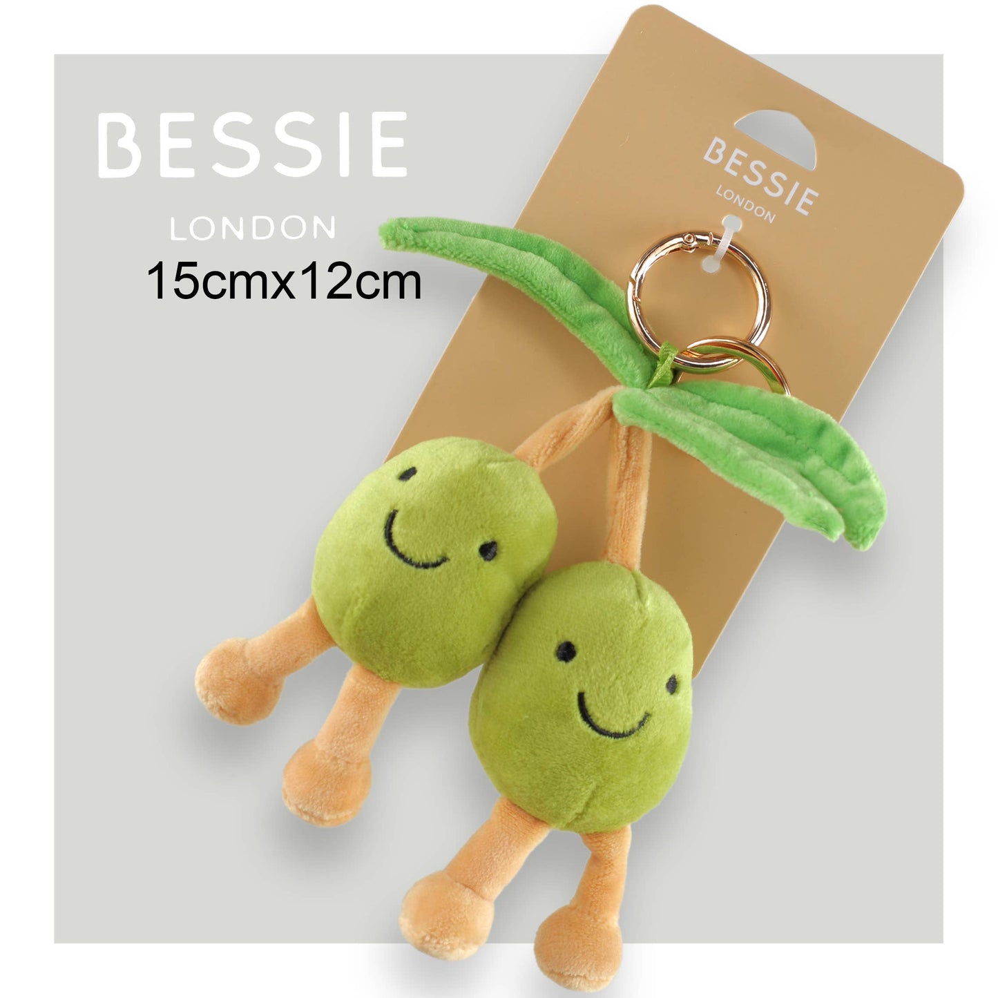 Plush Green Peas Bag Charm