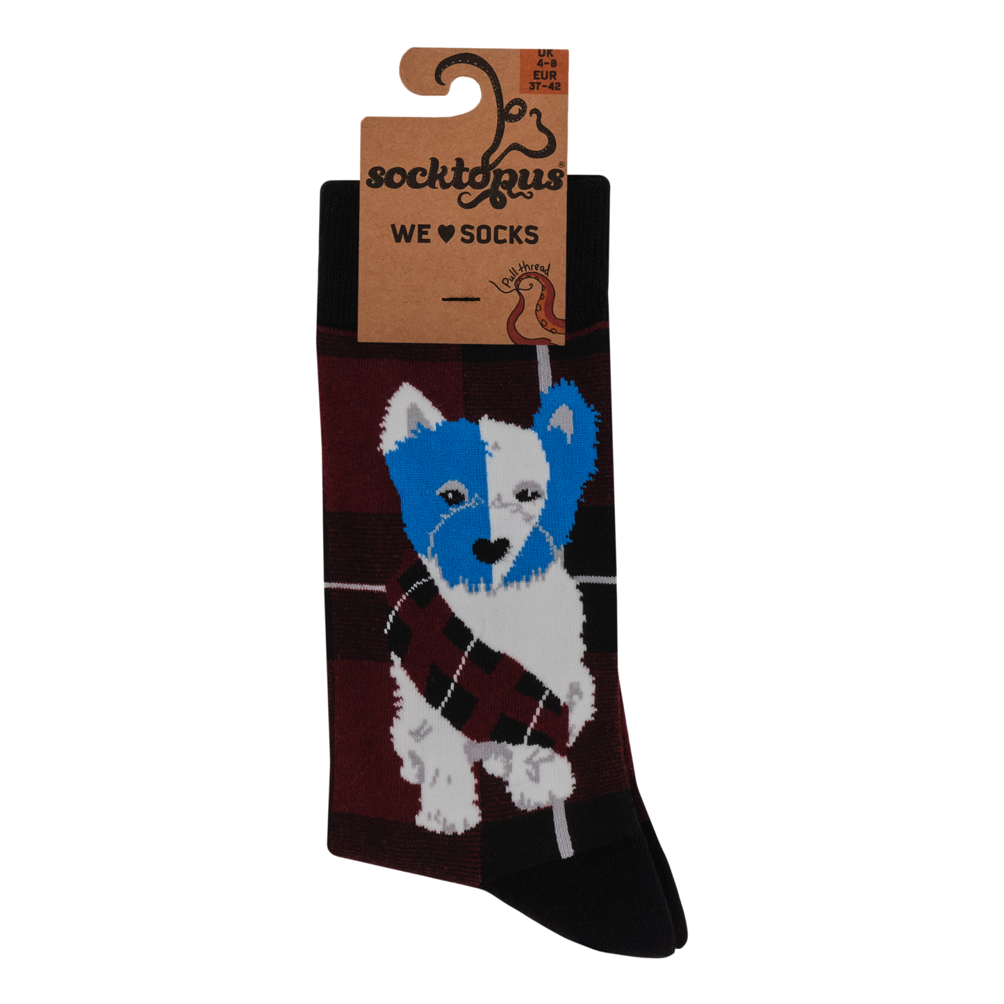 Braveheart Westie Dog Crew Socks