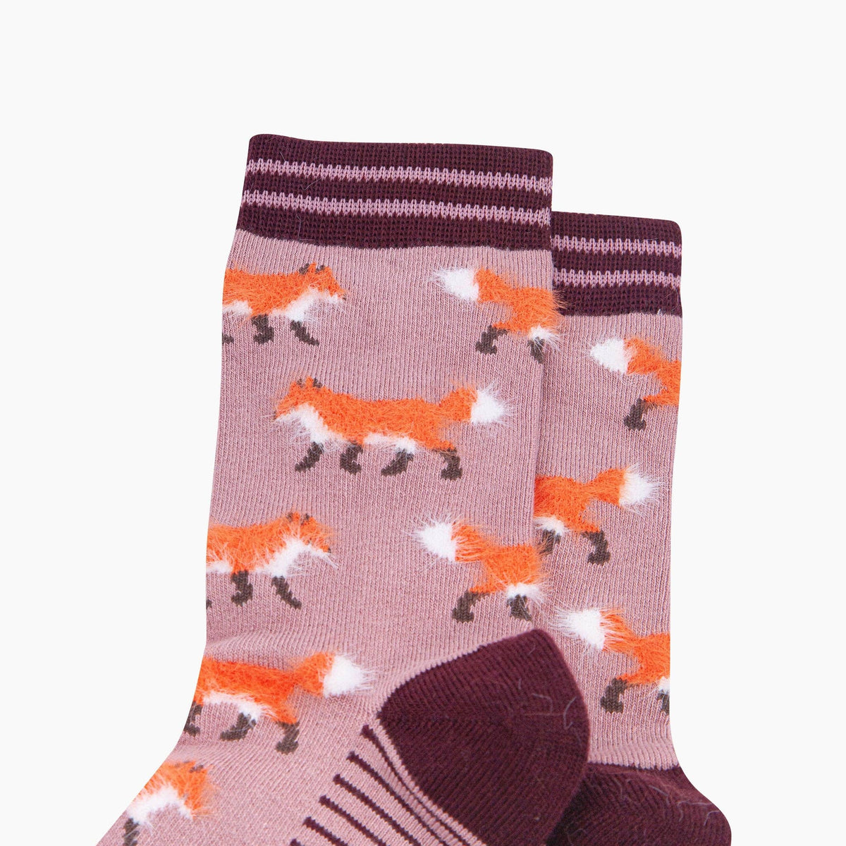 Fox Fluffy Bamboo Socks in Pink