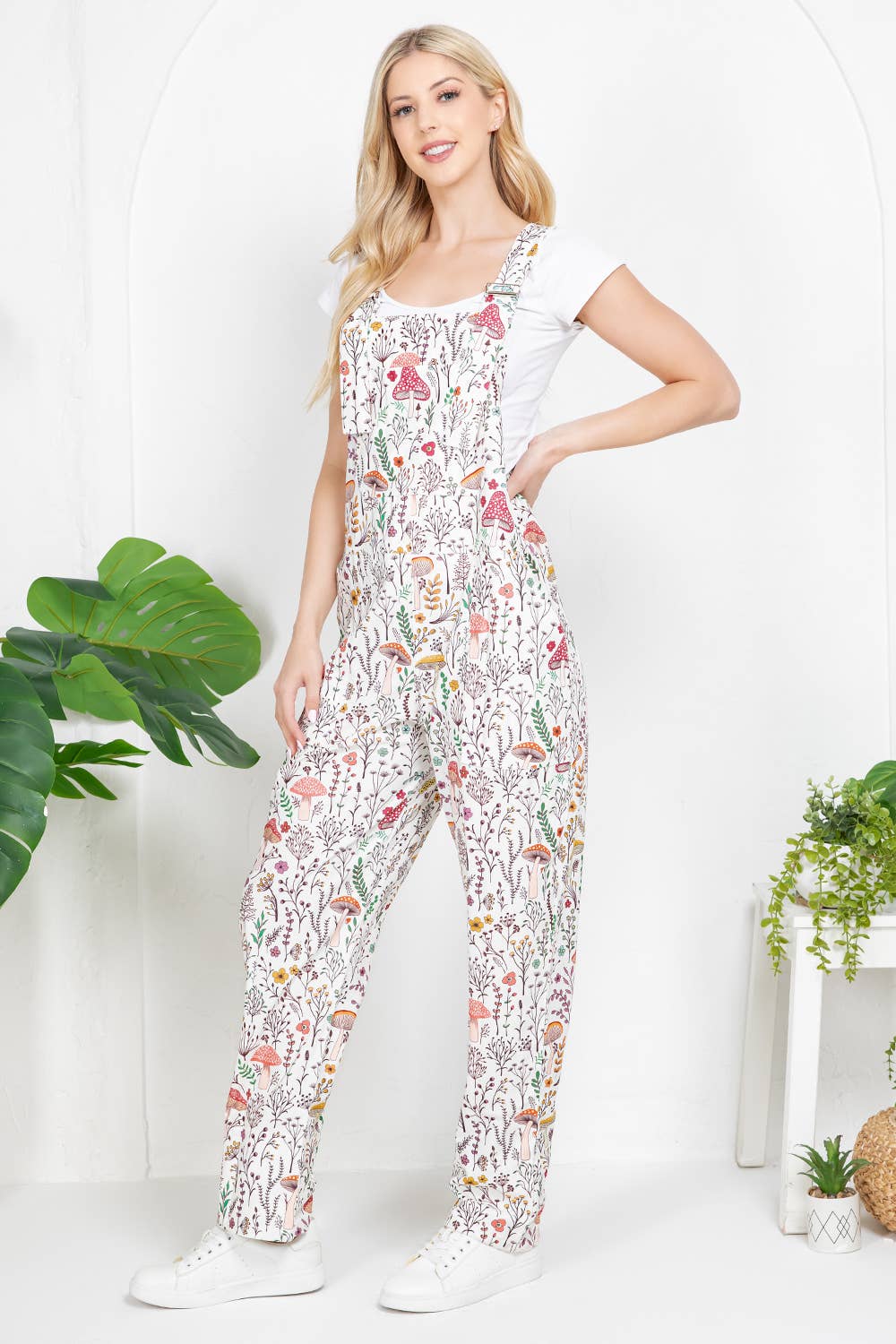 Floral Mushroom Lightweight Dungarees