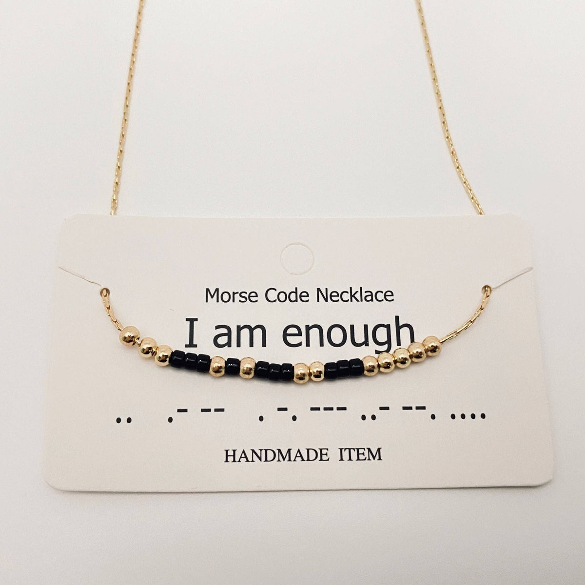 I Am Enough Morse Code Necklace